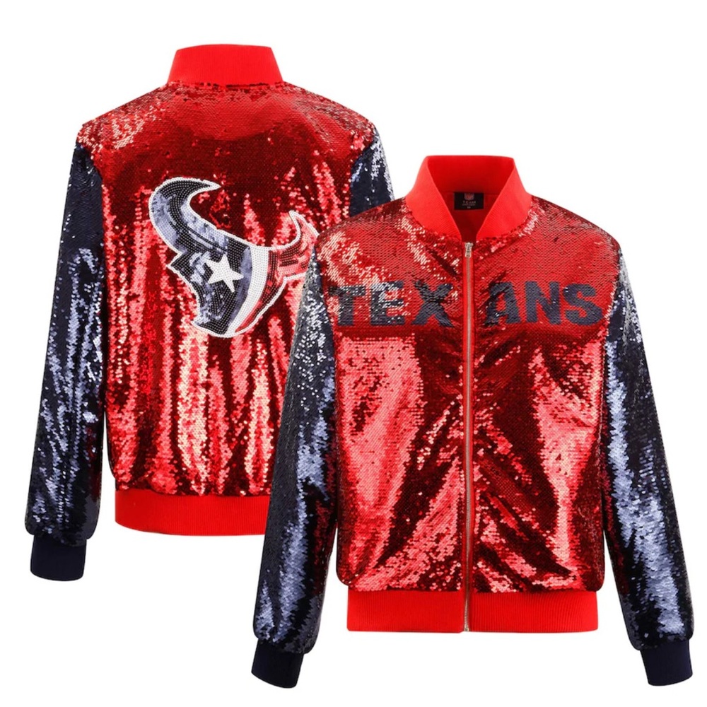 Red and Blue Texans Sequin Jacket